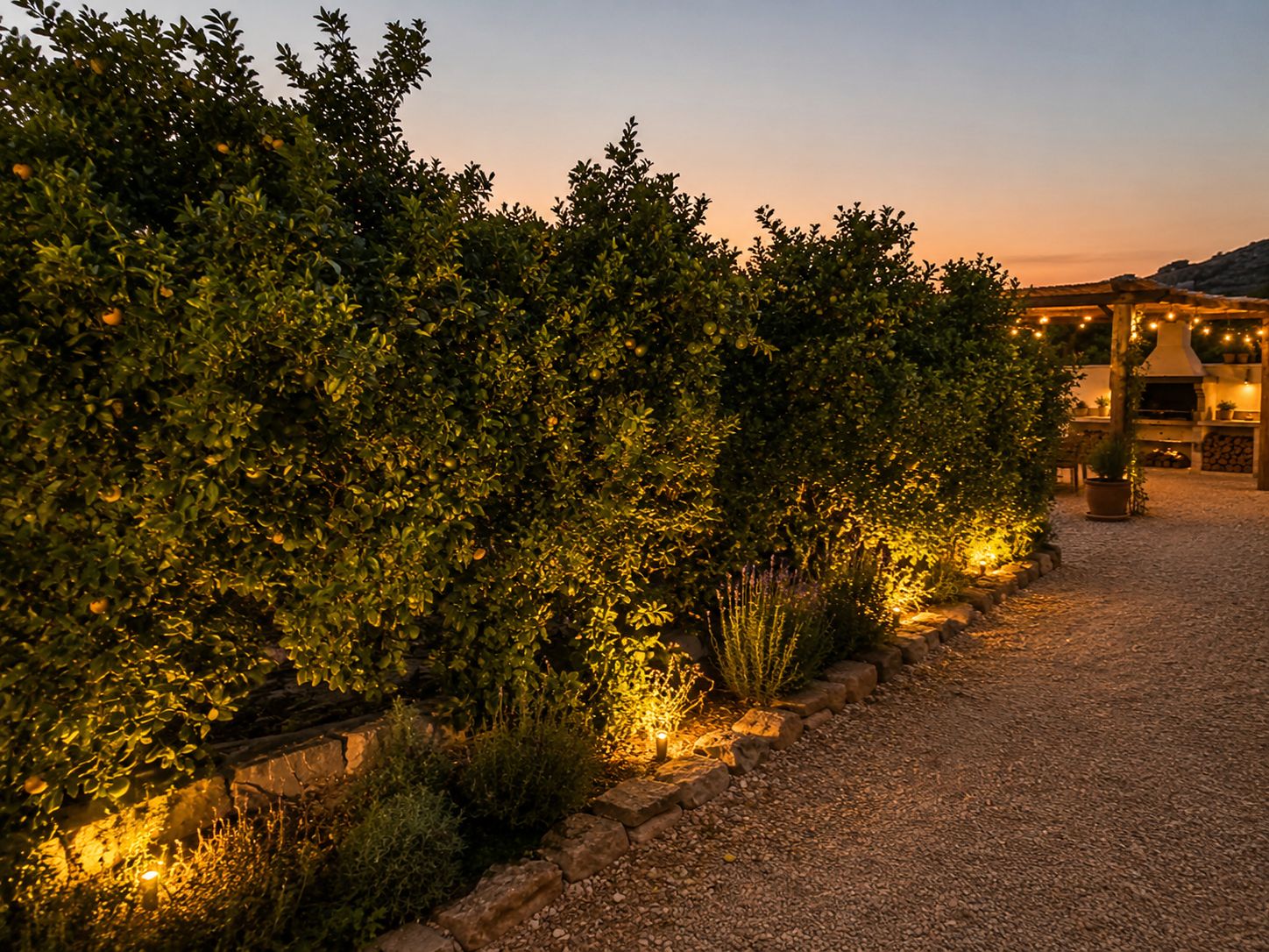Naranjos al atardecer en Socarrat Grove